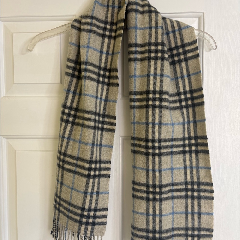 Burberry Beige and Black Checkered Scarf
